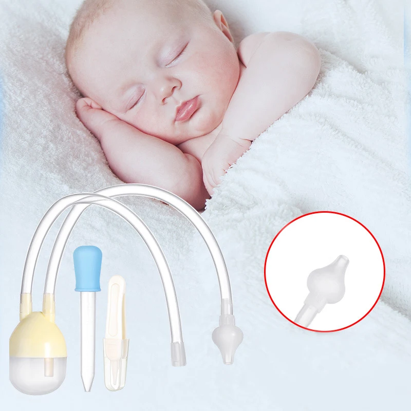 

4Pcs/set Newborn Baby Safety Nose Cleaner Kids Vacuum Suction Nasal Aspirator Set Infants Medicine Dropper Accessories Baby Care