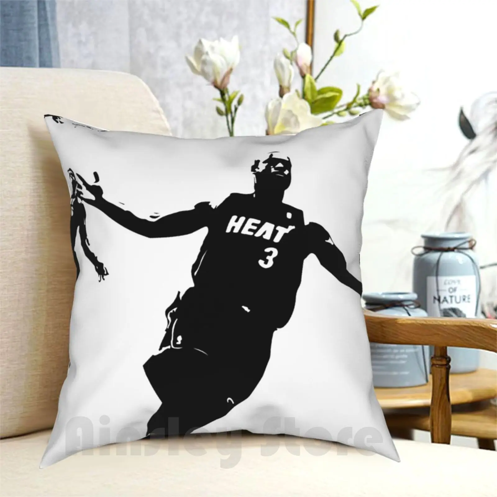 Dwayne Wade And Pillow Case Printed Home Soft Throw Pillow Wade Wade County James James Dwade Basketball Sports Heat