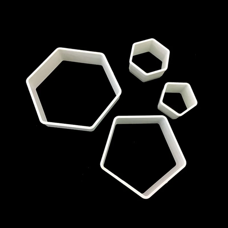 4 Sizes Hexagon Football Soccer Ball Plastic Cookie Cutter Sugar Fondant Cake Decoration Mold Kitchen Accessories Hot