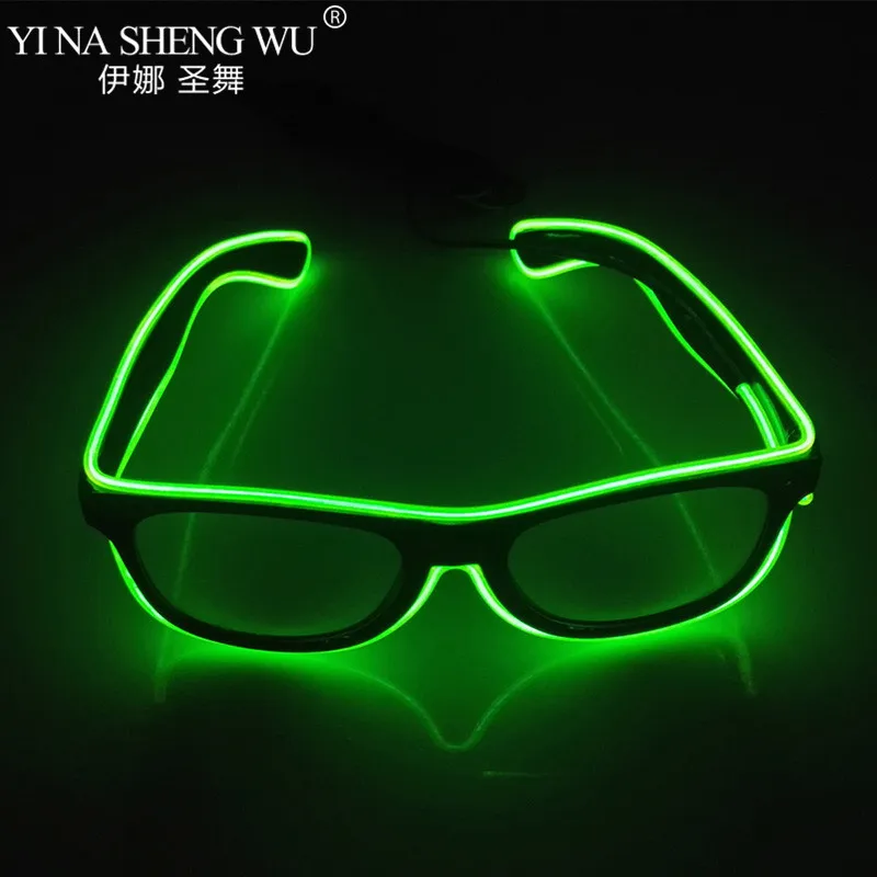 New Flashing Glasses EL Wire LED Glasses Glowing Halloween Party Supplies Lighting Novelty Gift Bright Festival Glow Sunglasses