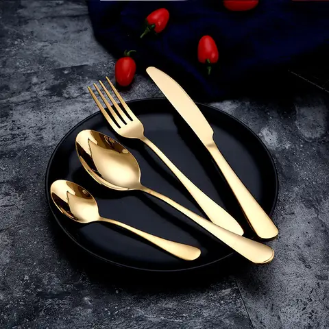 Gold Cutlery Set for Weddings and Travel SPKLIFEY