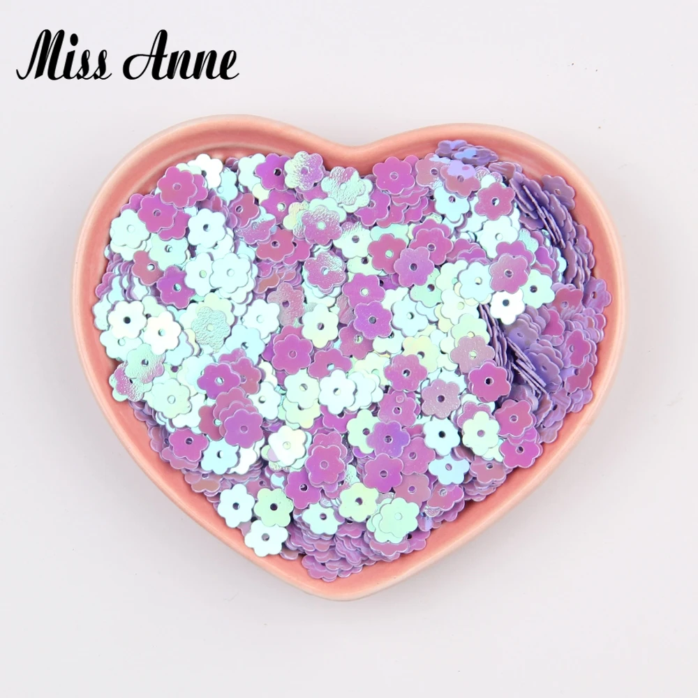 Plum Blossom Sequins 6mm Flower Pailettes  AB Color for Women Crafts Sequins Cucito Sewing Lentejuelas 10g