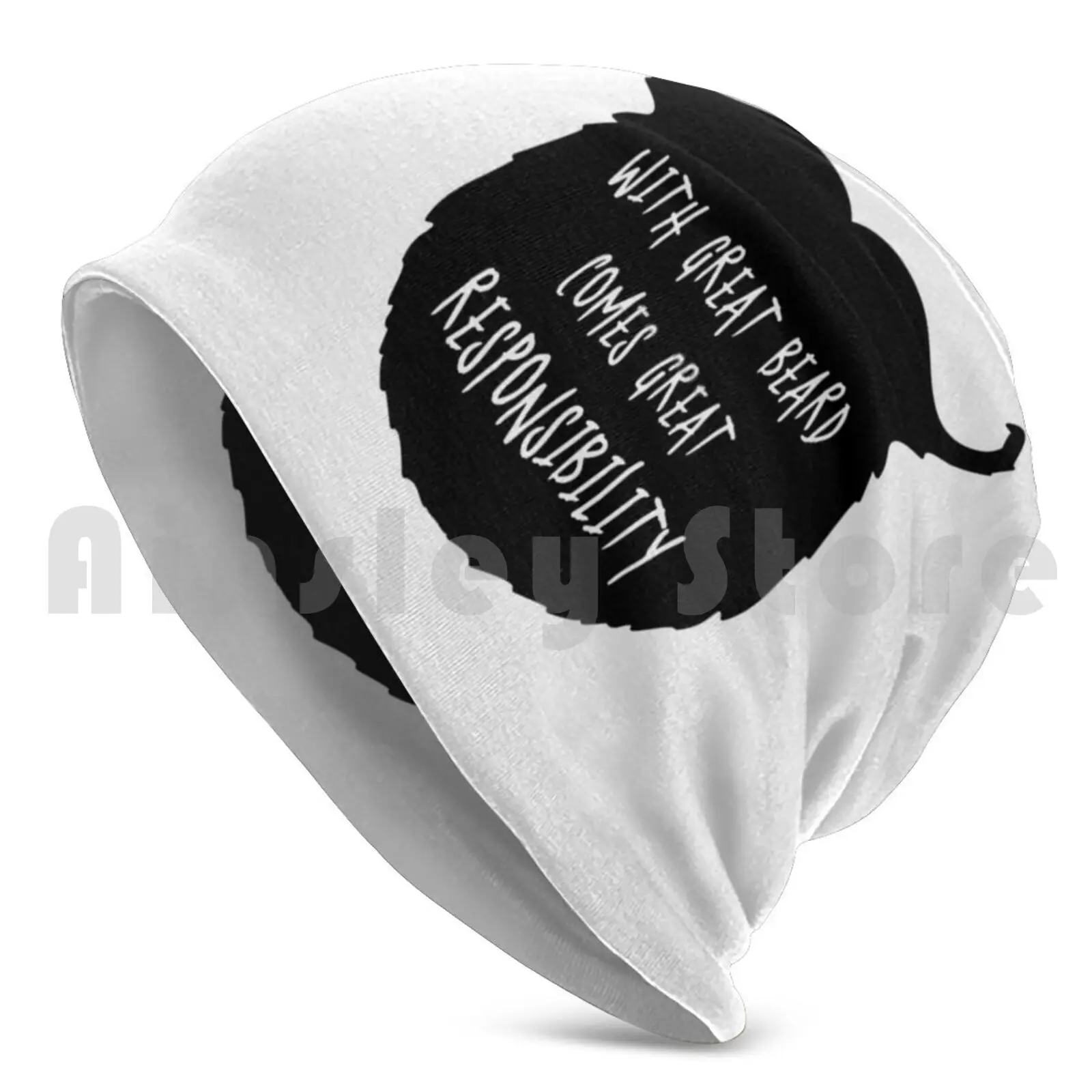 Great Beard Responsibility Funny Quote Beanies Knit Hat Hip Hop Typography Funny Humour Hipster Fun Crazy