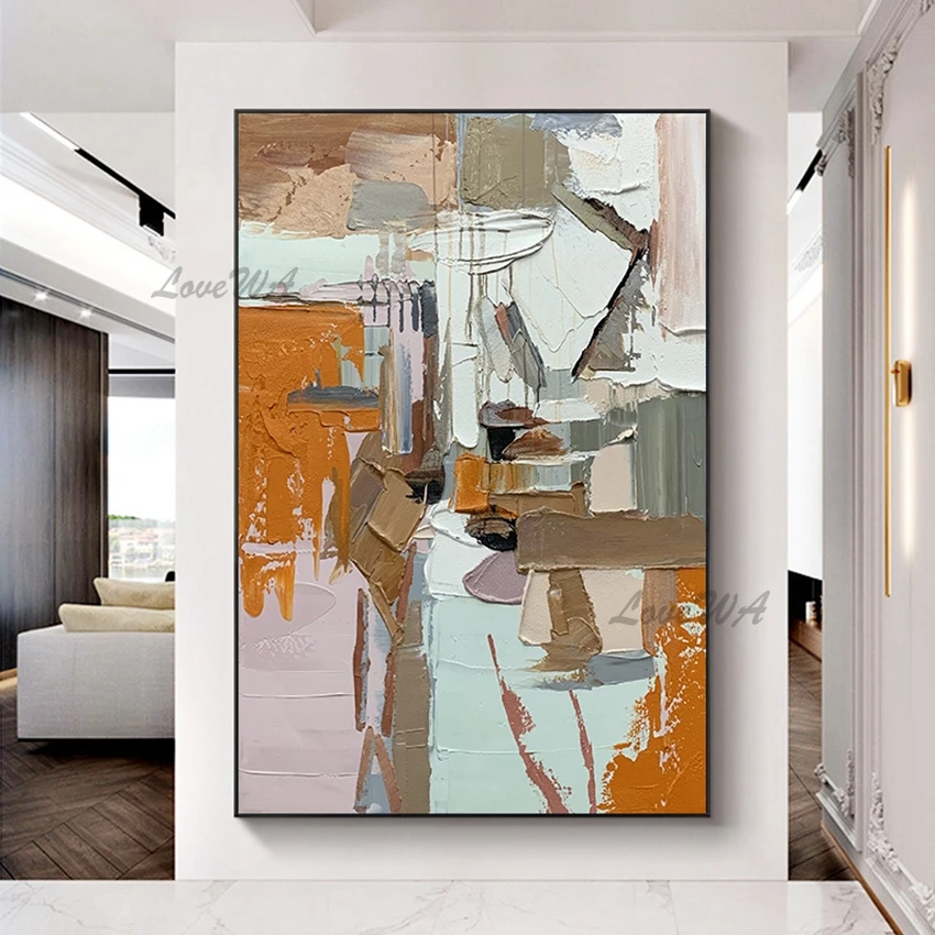 

Thick Acrylic Texture Oil Painting, Pure Handmade Wall Hanging Knife, Canvas Picture Art Pieces for Hotel Hall Decoration