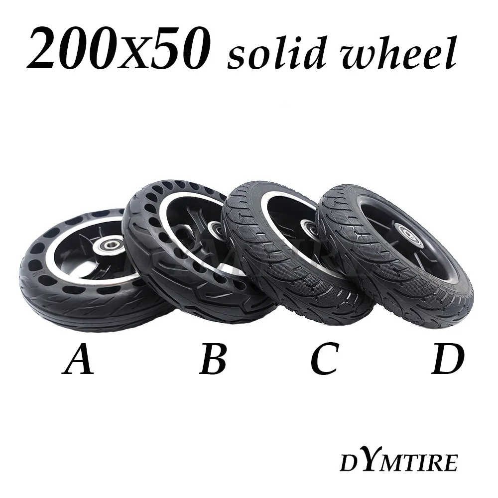 200x50 Wheel Solid Tire Whit Rim for Mini Electric Scooter 8 inch Explosion-Proof High-Quality Rubber Tyre