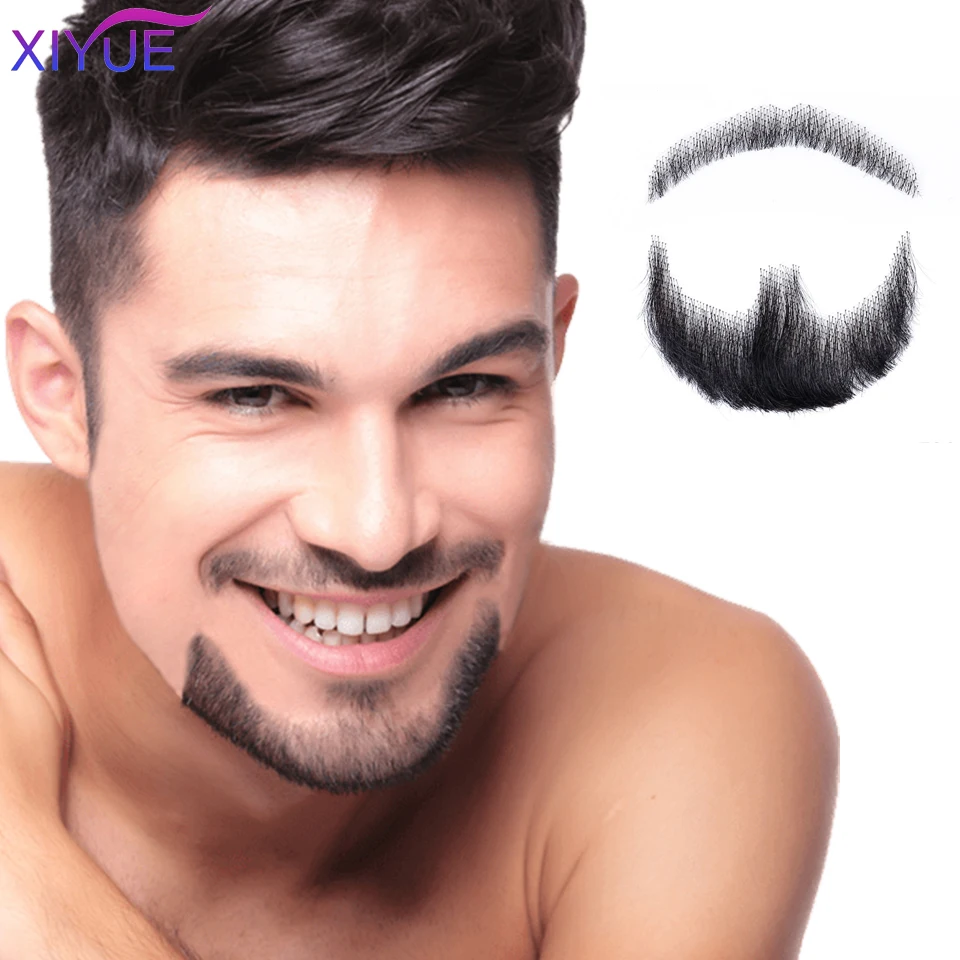 Handmade Real Hair Fake Beard and Moustache for Makeup and Party