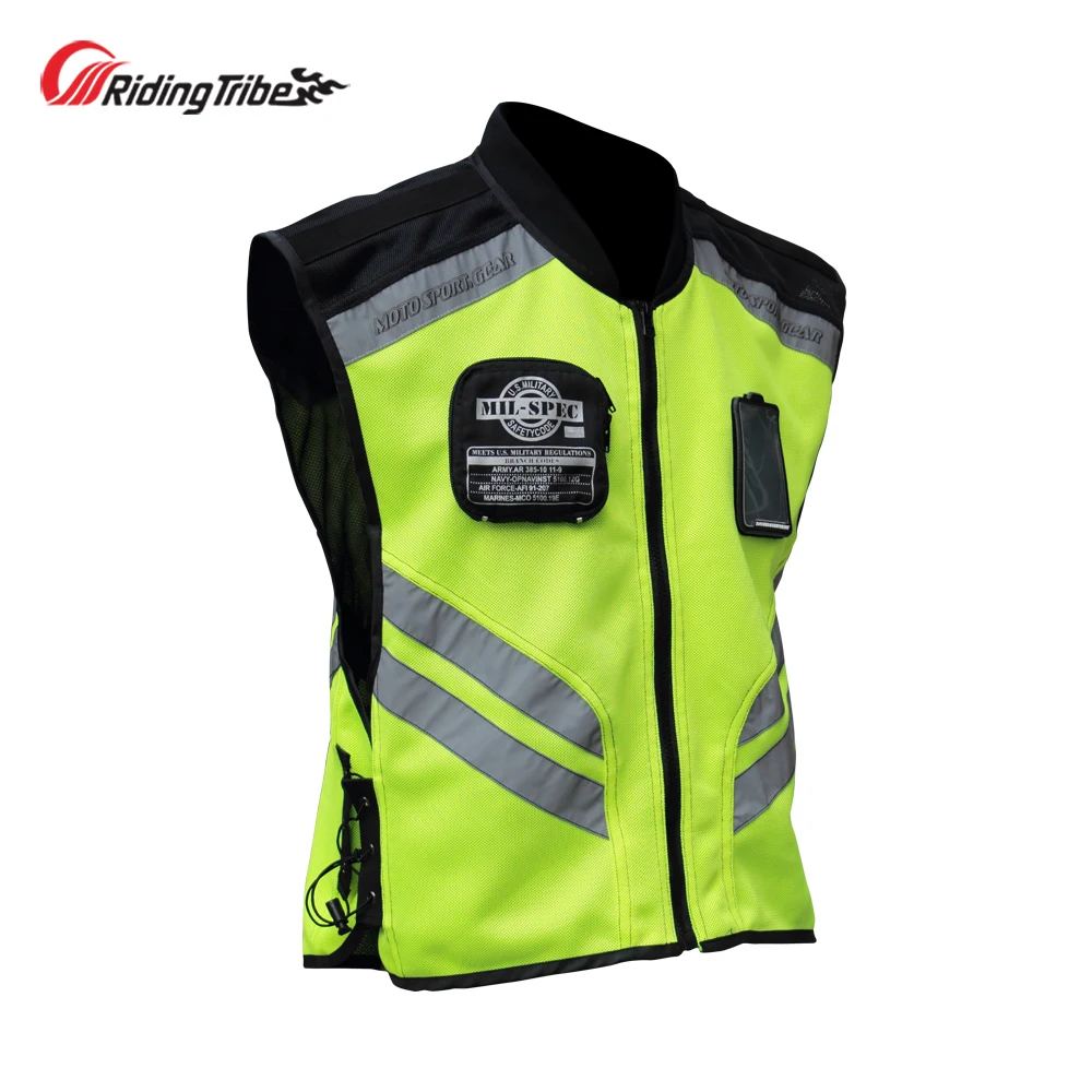 Riding Tribe Moto Reflective Jacket Motorcycle Safty Waistcoat Warning Clothing High Visibility Vest Team Uniform JK-22