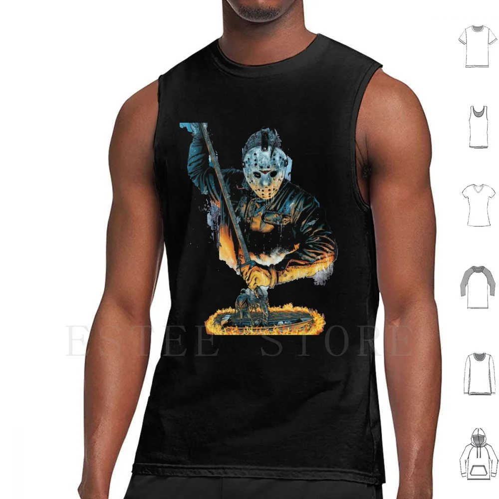 Mr Jason Voorhees Tank Tops Vest Sleeveless The Shape Michael Myers Halloween John Carpenter Horror Movie Slasher Jason