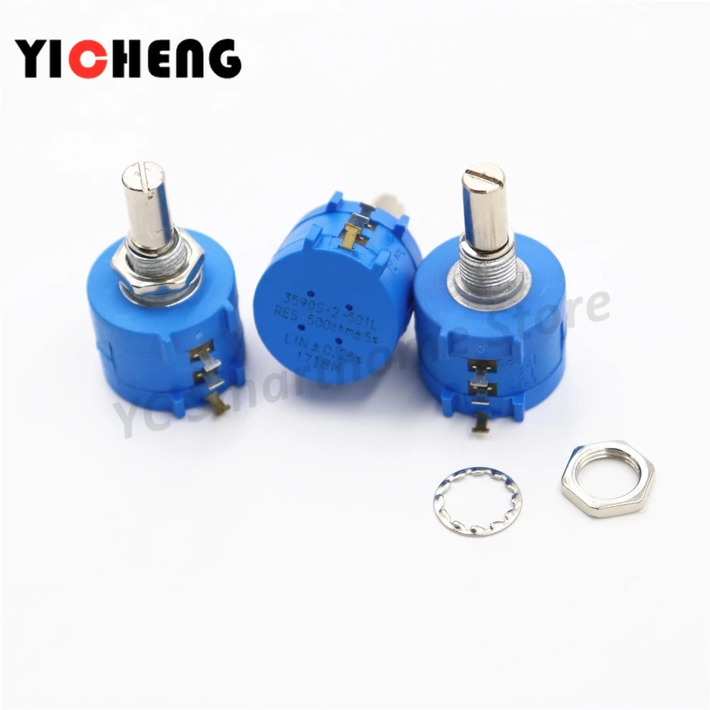 2Pcs 3590S Precision multi-turn winding potentiometer  ,Rotate, feel good,  Knob switch