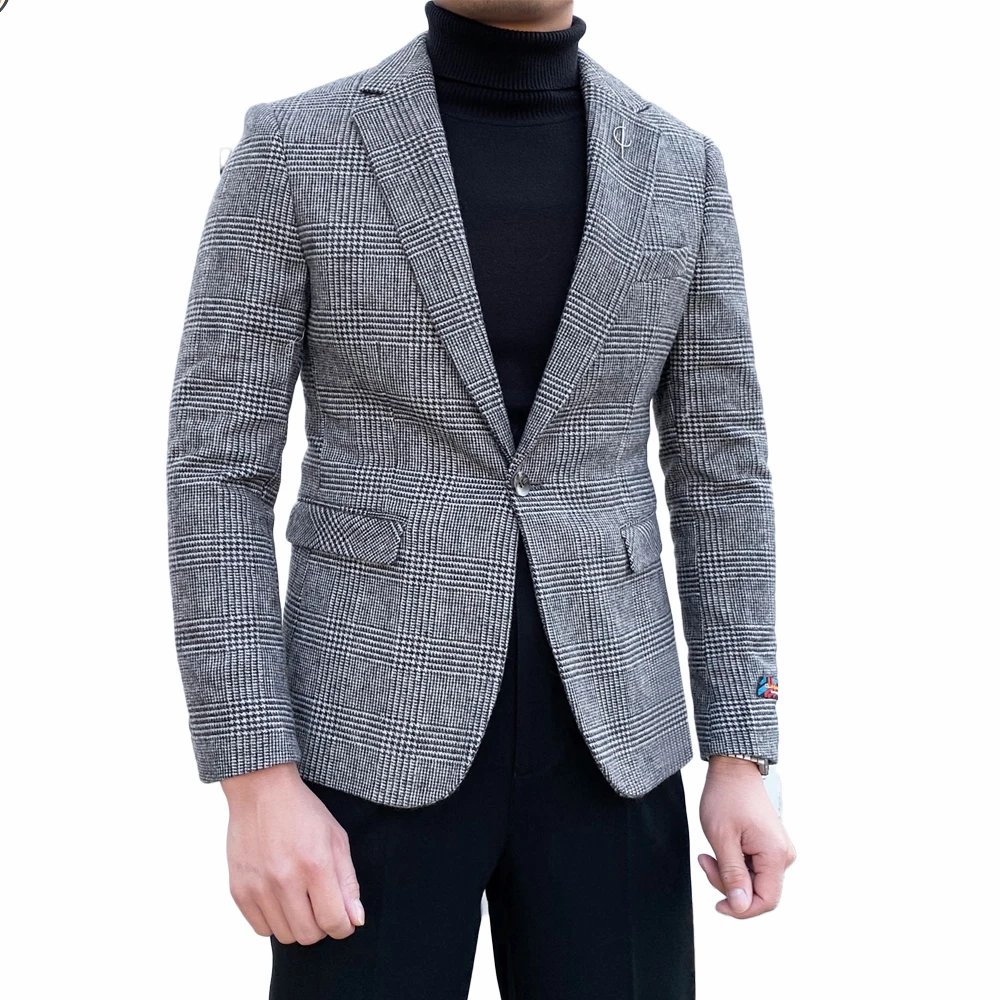 

Wool Suit Jacket Gentleman Style Custom Made Formal Smart Business Men's Top Blazer Jacket