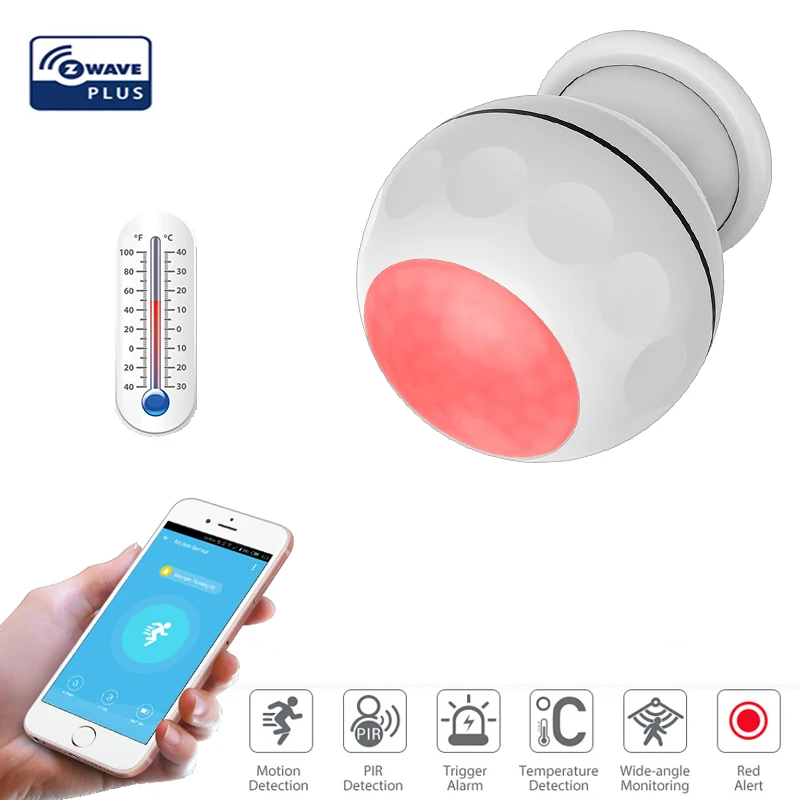 Z-WAVE Plus Infrared Detector PIR Motion Sensor Temperature Home Automation Z Wave Alarm System Motion Sensor NAS-PD02Z 868.4MHz