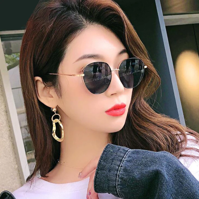 Women Hollow Oval Polarized Myopia Sunglasses Metal Hinge Minus Lens Round Prescription Sun Glasses Diopter 0 -0.5 -0.75 To -6.0