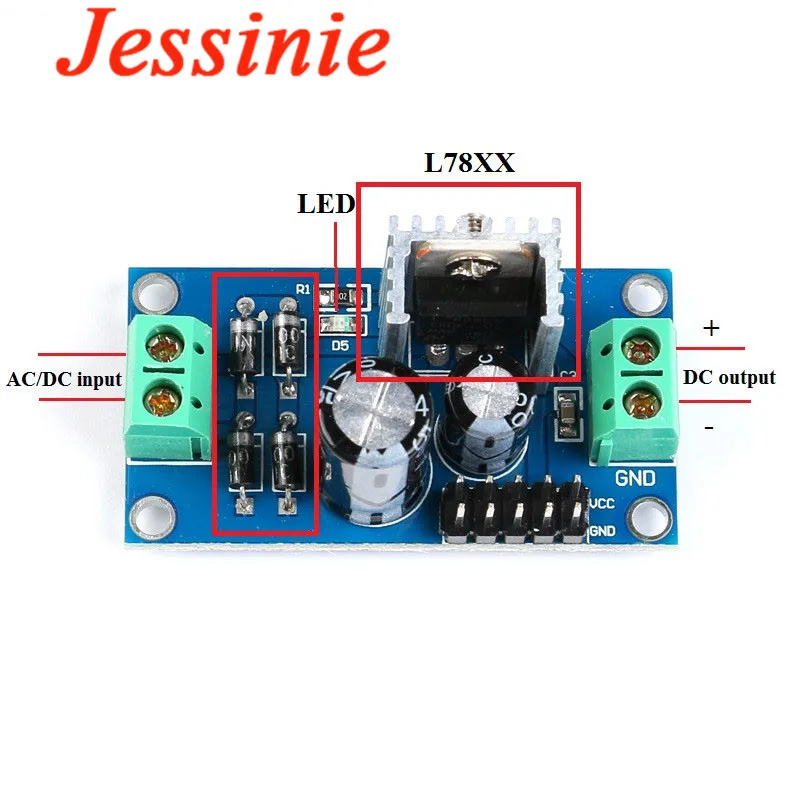 Três Terminal Regulador de Tensão, Módulo de Alimentação, LM7805, LM7809, LM7812, DC, DC, 5V, 9V, 12V
