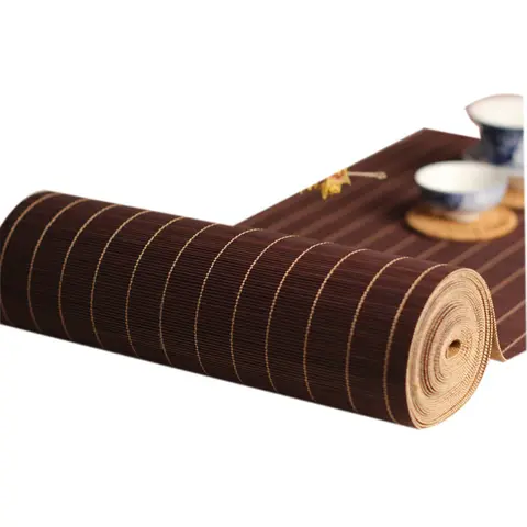 Esteras de bambú japonesas naturales para café, caminos de mesa, cortinas, cubierta de mesa, juego de té de Kung Fu, accesorios, decoración del hogar, mantel de café
