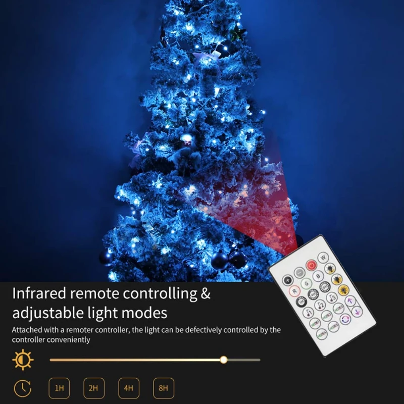 Guirlande lumineuse LED RGB intelligente, wi-fi/Bluetooth, 5/10/20M, pour fête, mariage, décoration d'arbre de noël