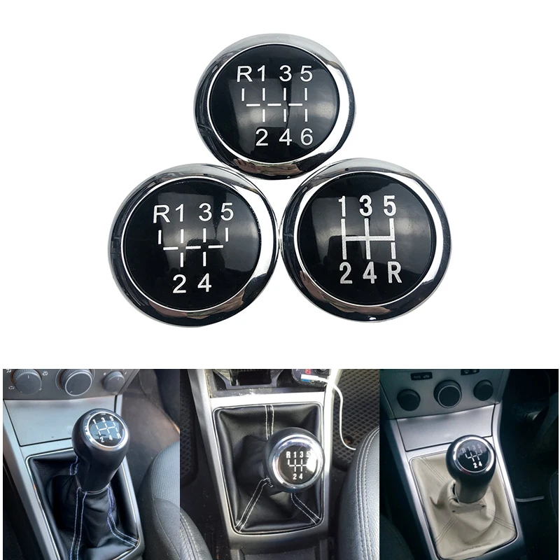 5/6 מהירות רכב סטיילינג הילוך ידית מקל תג סמל לקצץ כובע למעלה כיסוי עבור ווקסהול אופל אסטרה III H CORSA D 2004-2010 שחור