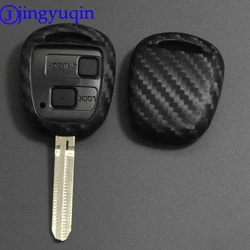 jingyuqin 2/3 BUTTON REMOTE Car KEY FOB CASE For TOYOTA CAMRY RAV4 Corolla PRADO YARIS Dropship Carbon Silicone