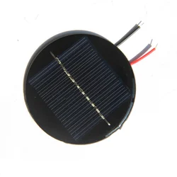 60MM 5V Solar Cell Module Diameter 60MM Round Solar Panel+Wire For 3.7V-5V Battery Charger Light  Polycrystalline 10pcs