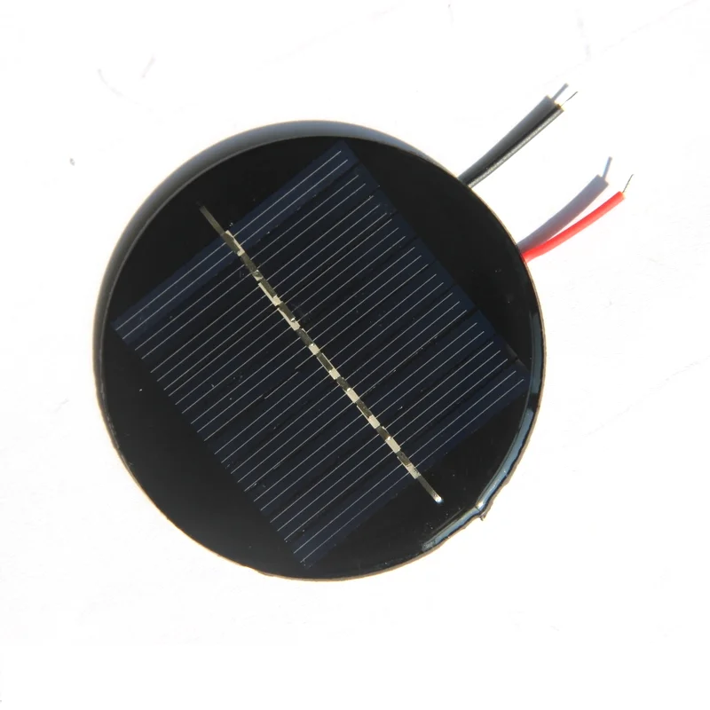 0.28W 5V Solar Cell Module +Wire Diameter 60MM Round Solar Panel Charger For 3.7V Battery  Light  Polycrystalline 100pcs