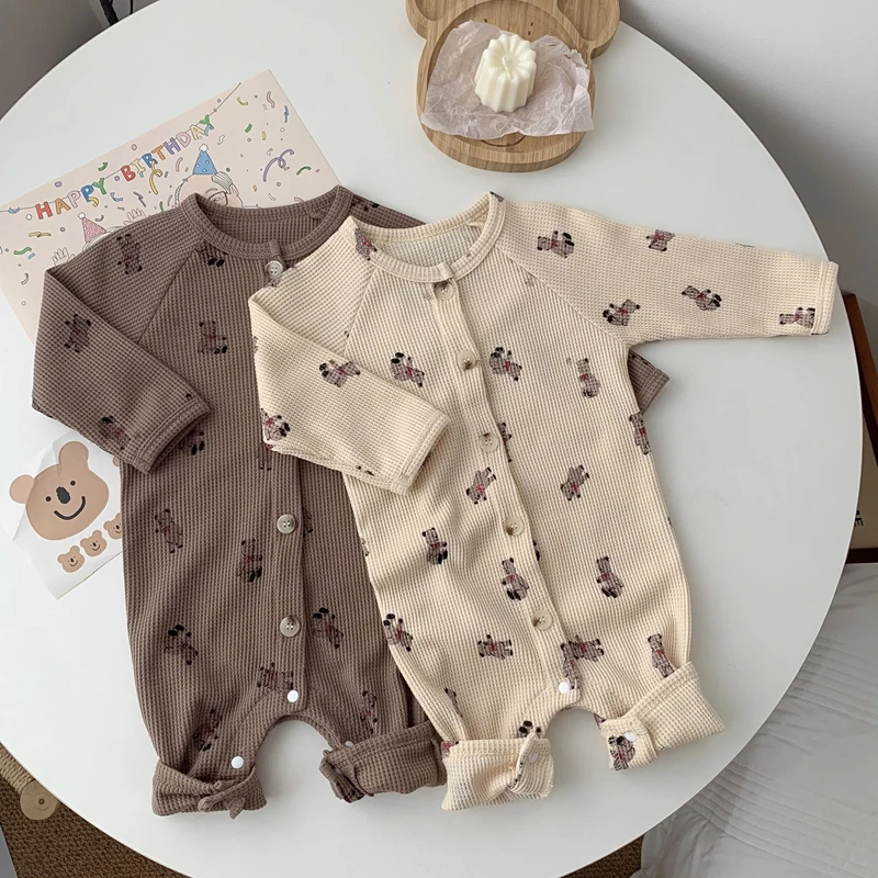 IYEAL Baby Romper Spring Baby Clothes Newborn Infant Boy Girl Cartoon Cotton Knitted Sleepwear Toddler Pajamas Jumpsuit