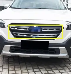 For Subaru Outback 2021 2022 ABS Chrome/Carbon fibre 3pcs Front Center Mesh Grille Grill Cover Radiator Strip Trim Decoration