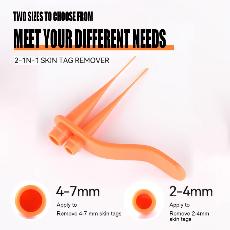 LESCOLTON مجموعة إزالة علامات الجلد 2 في 1 علامة الجلد قتل الجلد الخلد ثؤلول مزيل علامات الجلد 40 قطعة الأربطة المطاطية رأس مزدوج 2-4 مللي متر/4-7 مللي متر