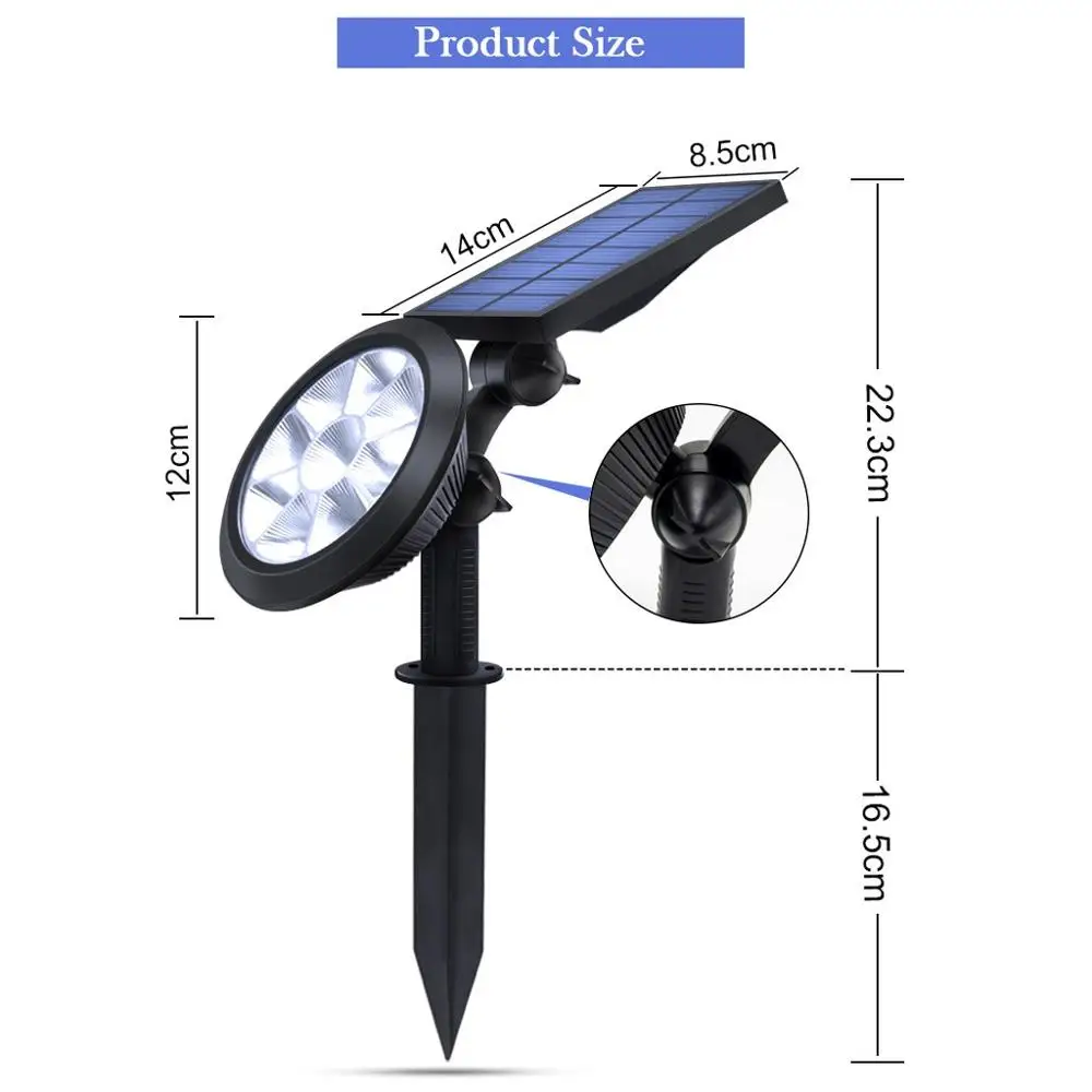 Imagem -03 - Luz Solar com Leds Muda de Cor Ser Fixa Energia Solar Lâmpada Enterrada Área Externa à Prova Dágua Luz Decorativa Jardim