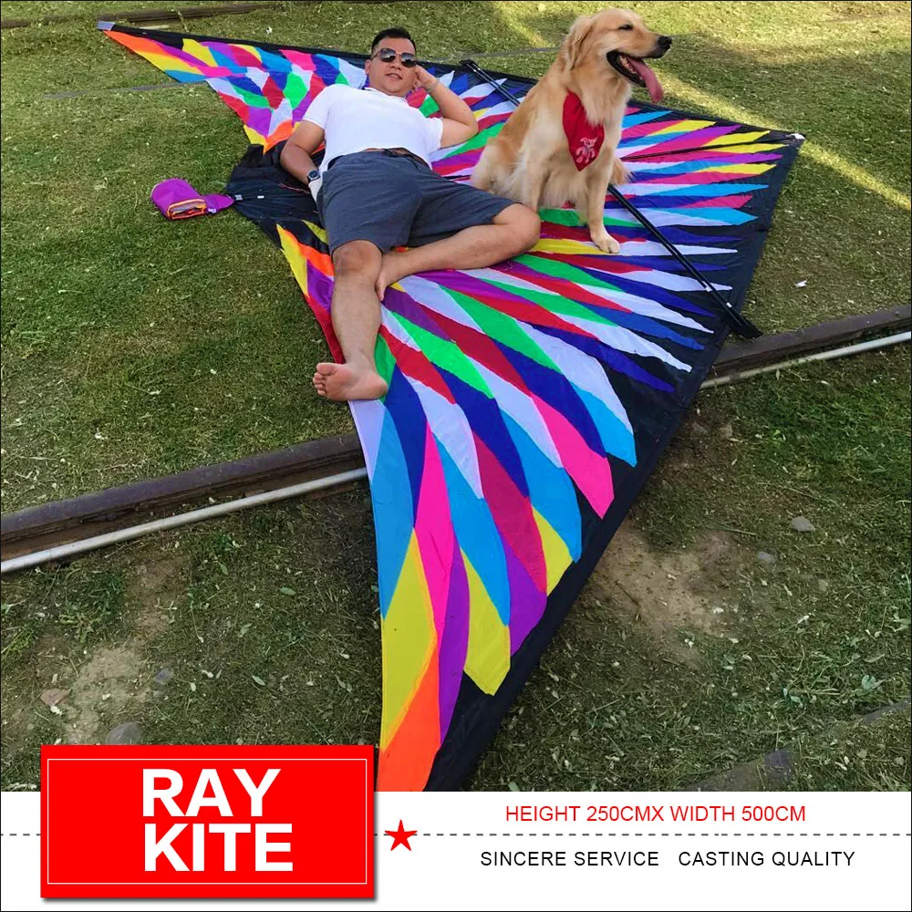 Ray kite Triangle kiteOutdoor fun Big Delta kite single line colorful triangle flying kites for audlts