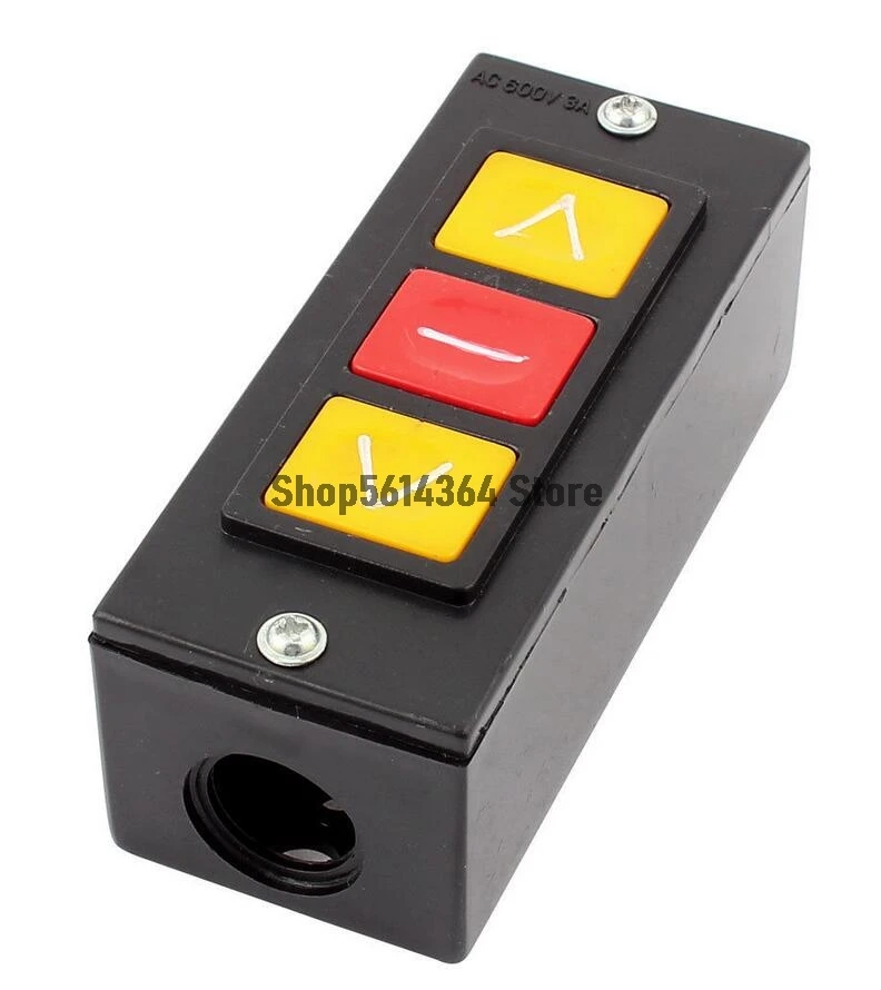 Rolling Door Up Down Stop 3 Button Black Plastic Shell Push Button Switch