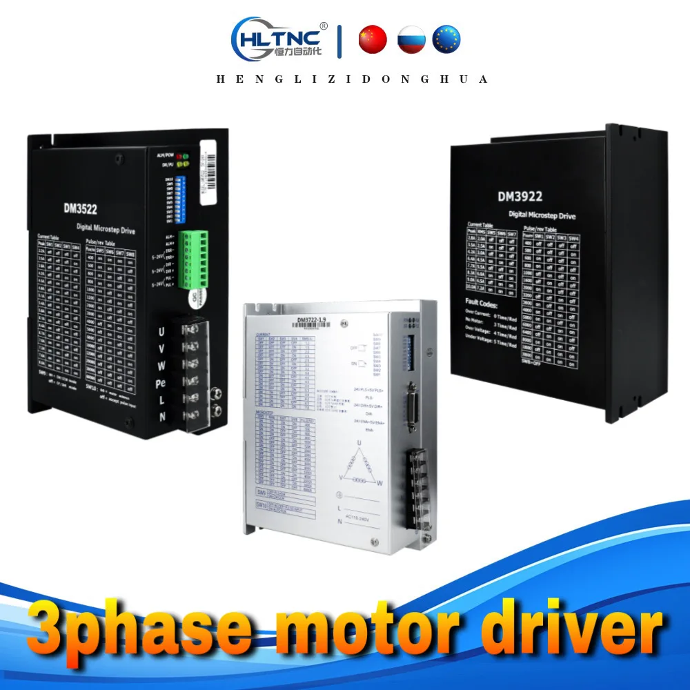 

3-фазный драйвер шагового двигателя DM3522 DM3722 DM3922 для 86BYG350E 110BY350D 110BY350E 130BY350D 3-фазный шаговый двигатель для ЧПУ