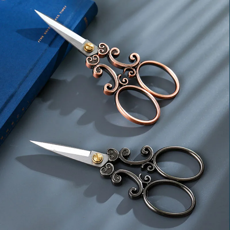 1pcs Retro Style Scissors Antique Cutter Cutting Embroidery Cross Stitch Sewing Tool Stainless Steel Craft Shears