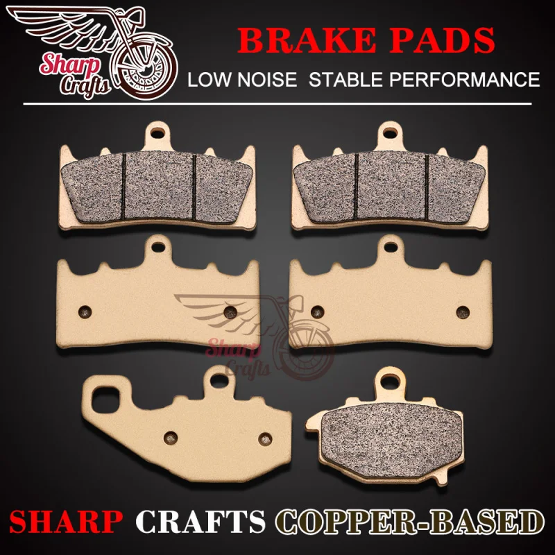 Motorcycle Copper-Based Front & Rear Brake Pads For KAWASAKI ZZR600 ZX600 93-08 ZX6R 98-02 ZX9R 96-01 ZR400 Zephyr ZZR400 93-99