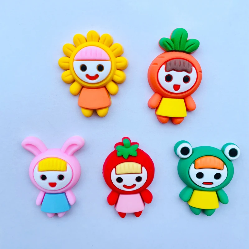 

10 PCS New Kawai Soft Glue Cartoon Fruit Animal Girl Flat DIY Crafts Scrapbook Hair Bow Center Accessories Embellishment B35