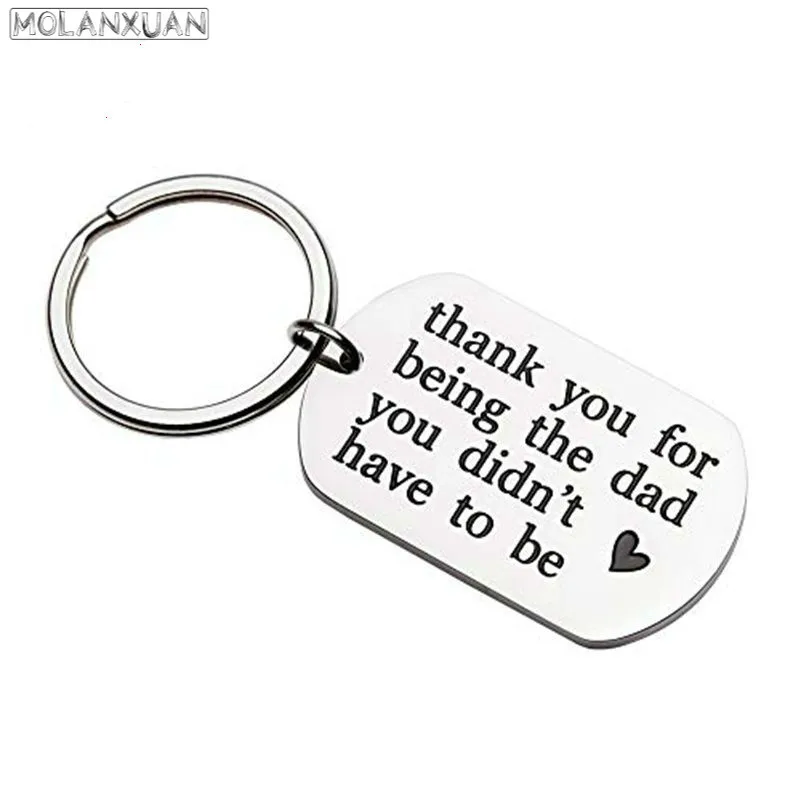 Fashion Jewelry  Key Chains Ring Father Day Gifts for Stepfather  Birthday Gift  New Dad Adopted 