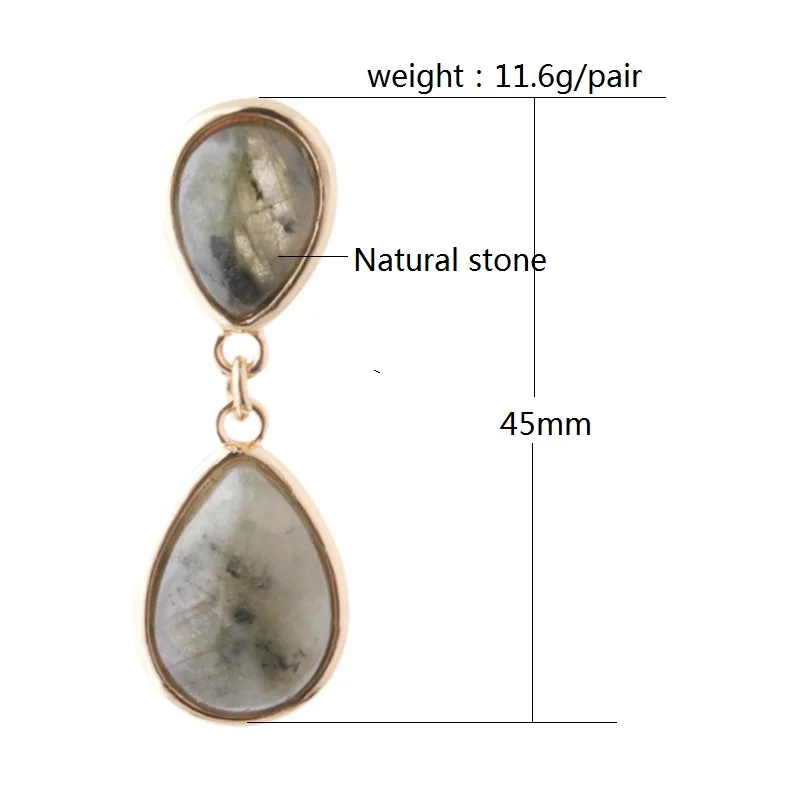 NeeFuWoFu Natural Stone Earrings For Woman Crystal Dangle EarringDrop Shape Charm Brinco Ear Oorbellen Christmas Gift