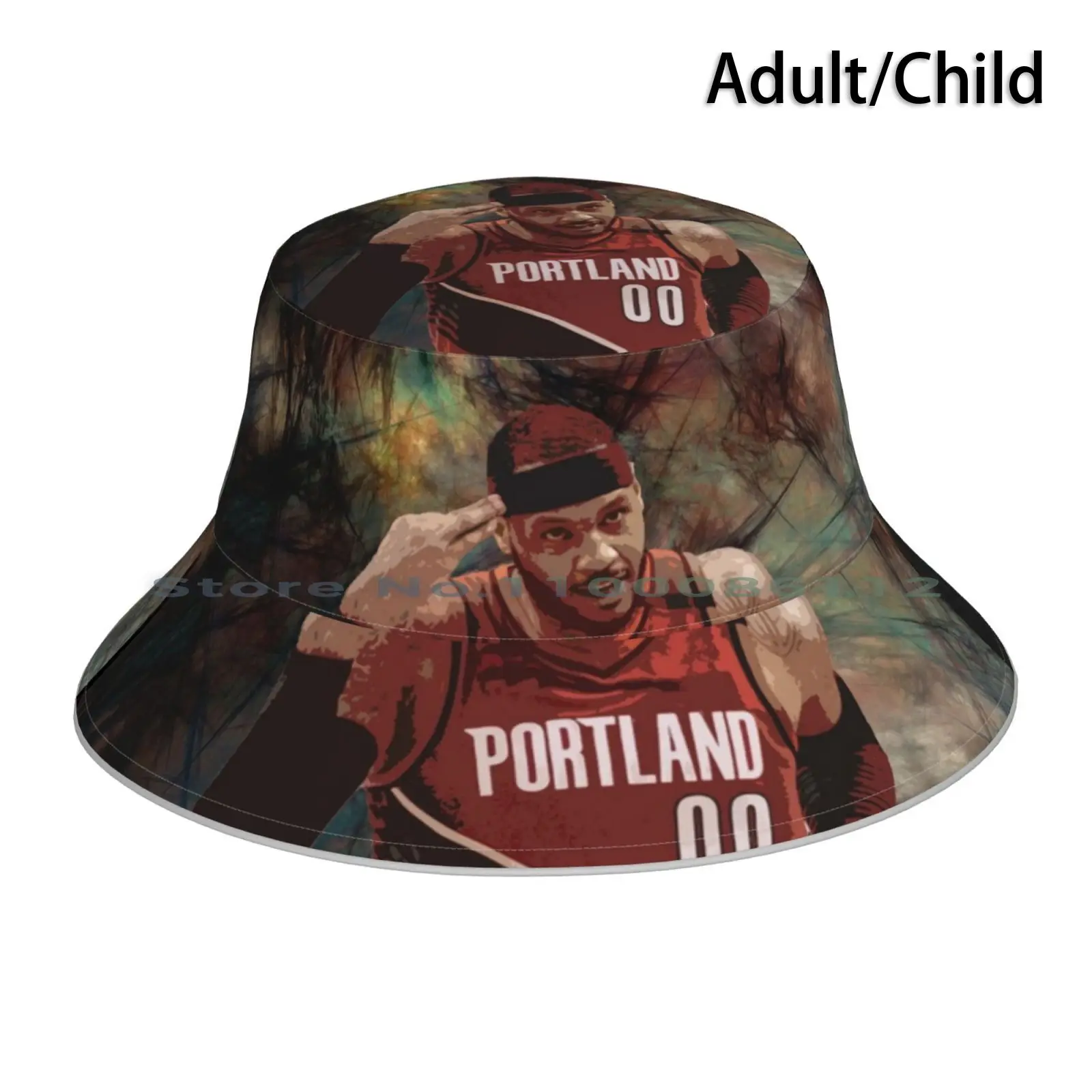 Carmelo For 3 Bucket Hat Sun Cap Carmelo Anthony Damian Lillard Bubble Playoffs Mvp 3 To The Head Colorful Baller Ball Is Life