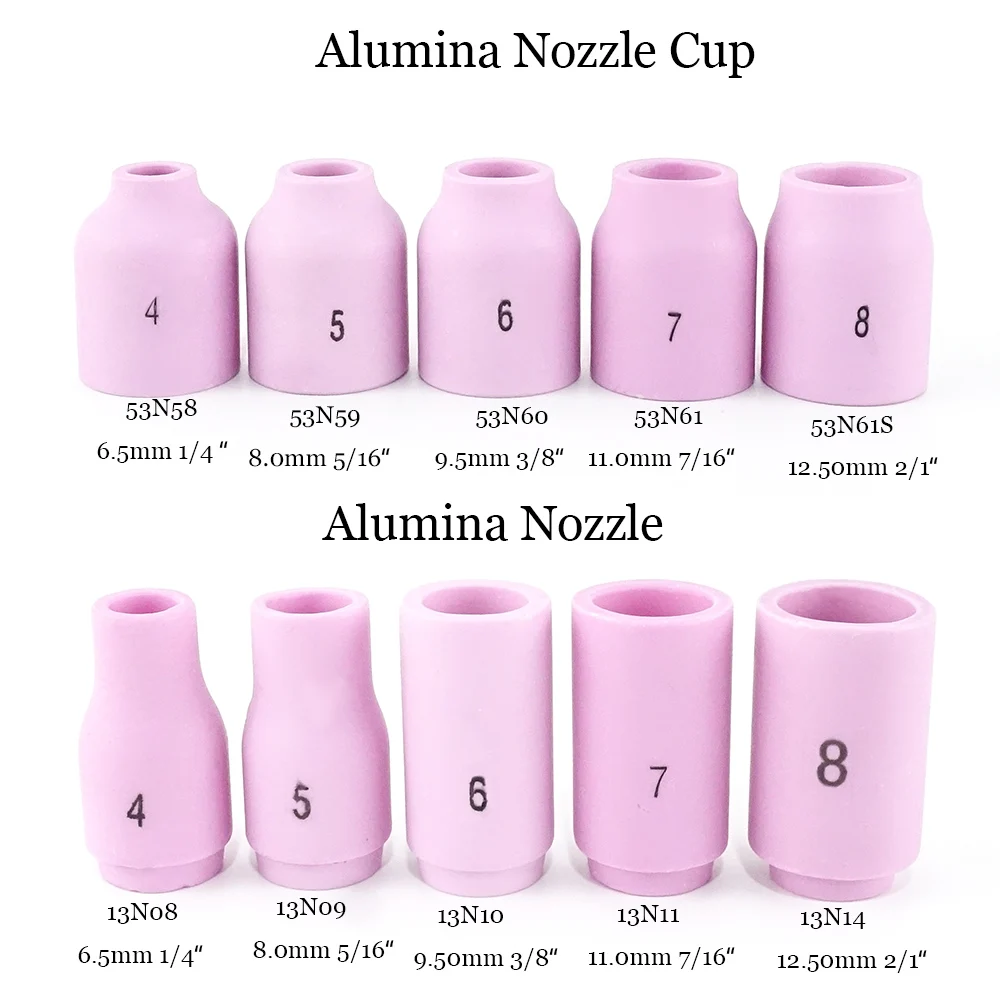 Imagem -03 - Tig Soldagem Tocha Stubby Gás Lente Copo de Vidro Kit de Peças Sobressalentes Acessórios Práticos Duráveis Wp17 Wp18 Wp26 10 49 Pcs