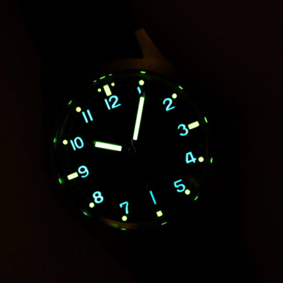 Baltany Mens Pilot Watches Male Sport Watch Military Quartz Wristwatch Bubble Sapphire 100M Waterproof C3 Luminous