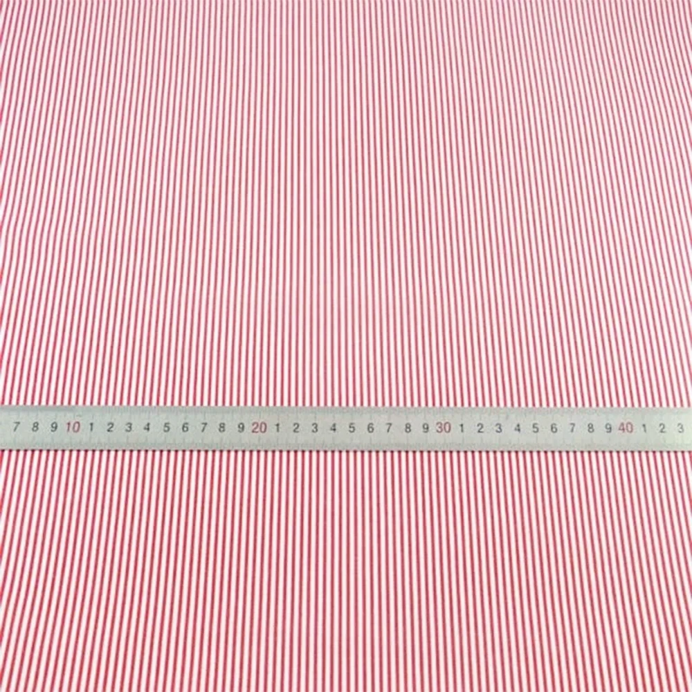 Art Work 100% Cotton Fabrics Printed Red and White Strips Designs Fat Quarter Crafts Doll\'s DIY Clothing Fabrics Home Textile