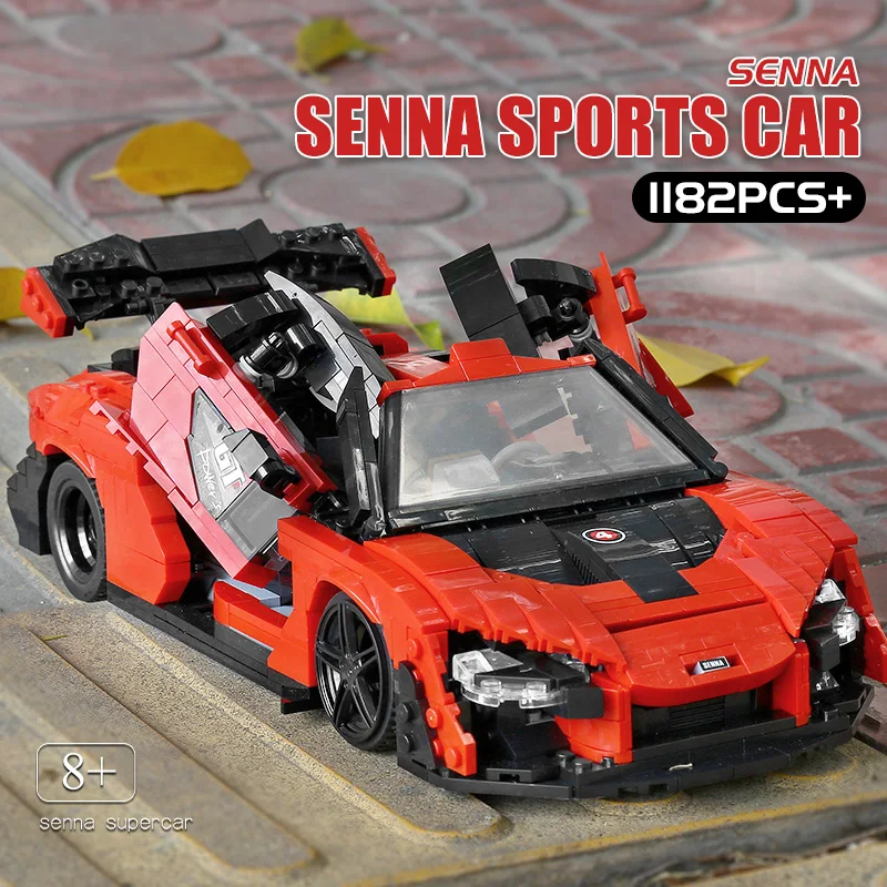 MOLD KING 10007 ของเล่นรถ Senna รถ 1182 ชิ้น Building Blocks ประกอบอิฐของเล่นเด็กคริสต์มาสของขวัญ