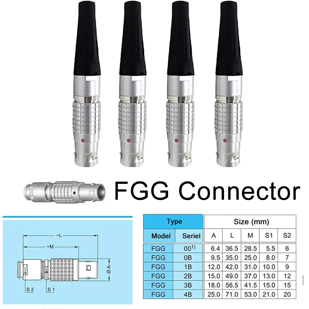 Spedizione gratuita FGG 0B 2-9 pin 9mm per cavo di alimentazione LEMO 2pin Aviation Plug e Socket