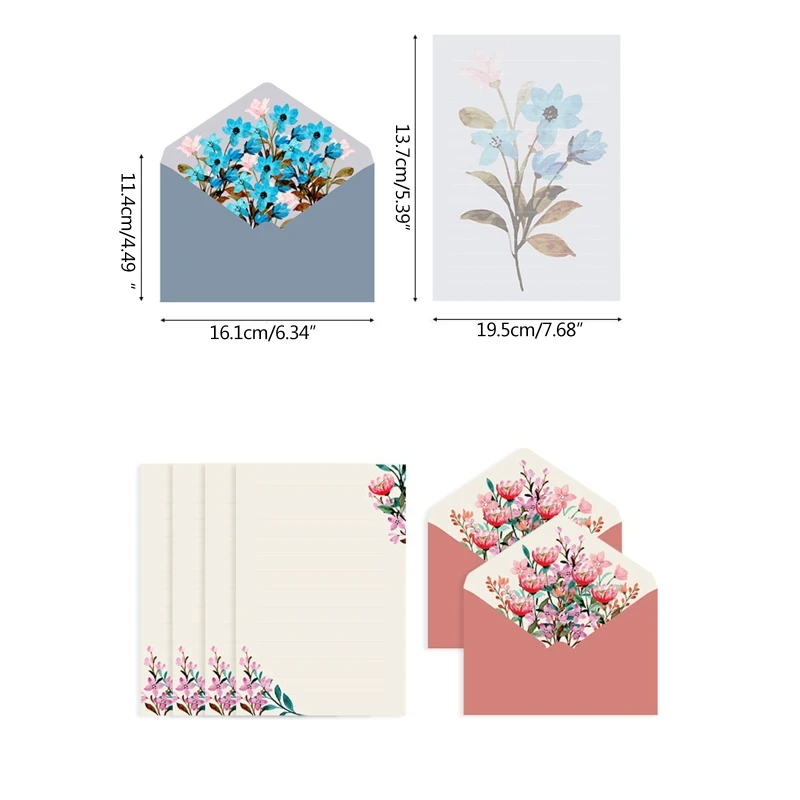 Creative Beautiful Letter Paper Envelope Floral Cute Cartoon Set Letterhead Small Fresh Gifts