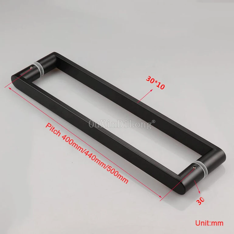 

1PCS Brushed Rose Gold/Gold/Black C:C 400/500mm Bathroom Stainless Steel Glass Door Handles Glass Door Push / Pull Knobs GF137