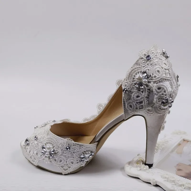 2020 nuovo Arrivo Lace-Up Moda scarpe donna Fiore Bianco Da Sposa Bridals scarpe Cinturino Alla Caviglia Open Toe scarpe dolce del partito di scarpe