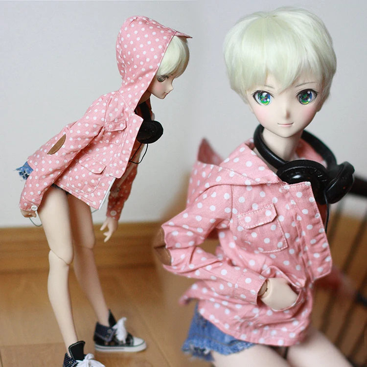 

1pcs New BJD Doll Clothes for 1/3 SD DD Pink/Blue Wave point Loose Coat Jacket Casual clothes fashion doll accessories