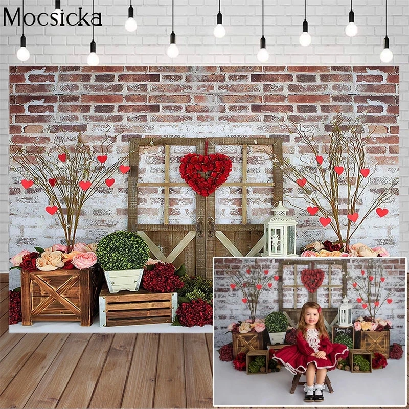 Mocsicka-خلفية تصوير من الطوب على شكل قلب لعيد الحب ، خلفية رومانسية ، صورة فنية لاستوديو الصور