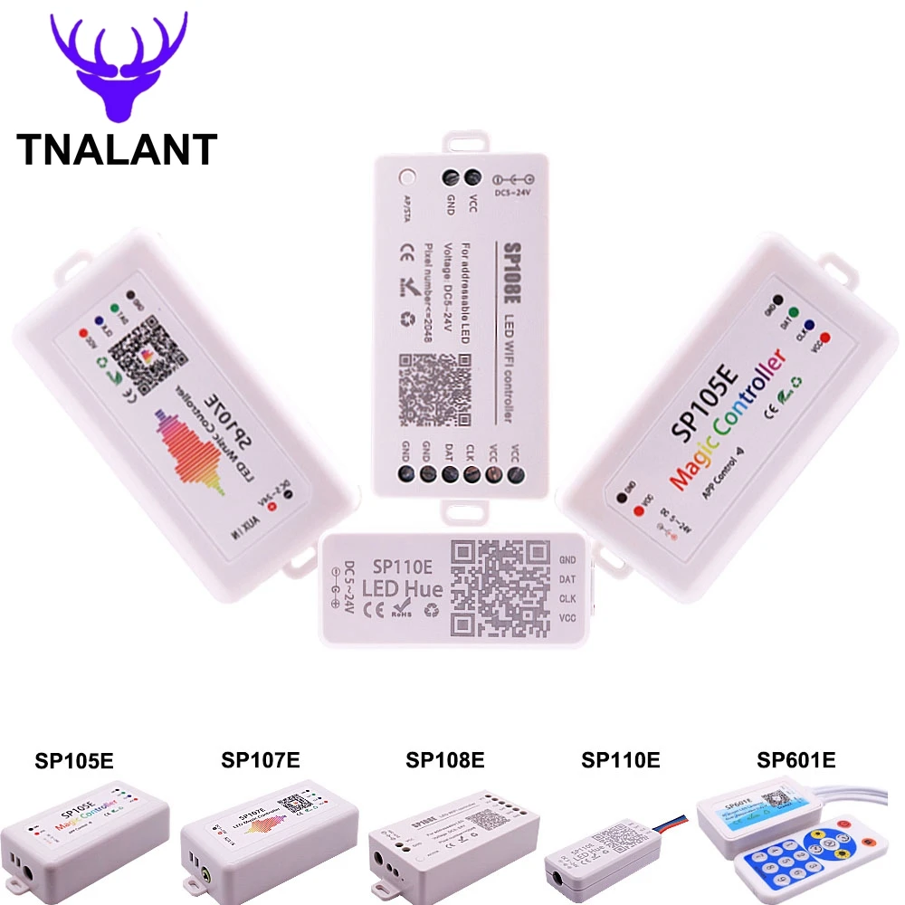 WS2812B WS2811 SK6812 Led Strip Controller Bluetooth SP105E SP107E SP110E WIFI SP108E SP501E Music SP601E Magic Control DC5V-24V