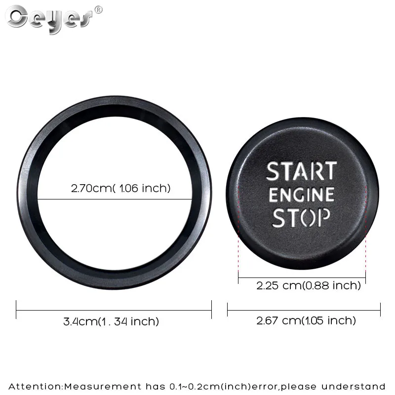 Ceyes Car Styling Interior Accessories Auto Engine Start Stop Button Translucent Ring Case For Audi A1 A4 A4L A5 2019 2020 Cover