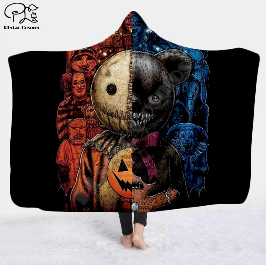 Halloween horror movie Scream Team Zombie brid Blanket Hooded Blanket 3D full print Wearable Blanket Adults men women style-5