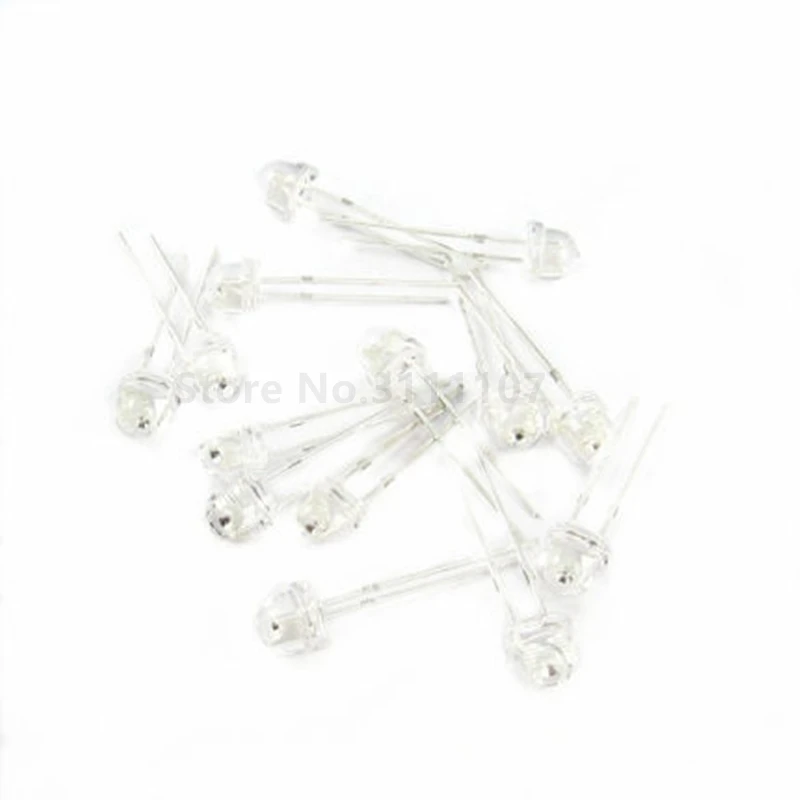 100PCS/LOT 5mm Super Bright White Light-Emitting Diode DIP LED Straw Hat Astigmia